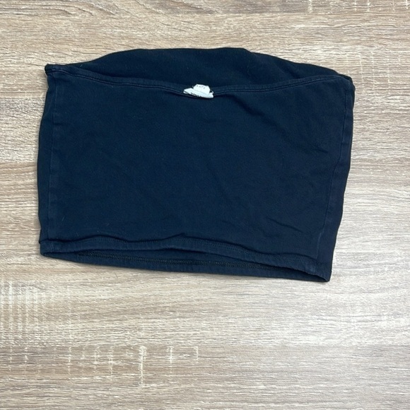 Garage Black Cropped Tube Top Double Layer Stretch Size S - Picture 3 of 8